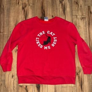 Red cat crewneck